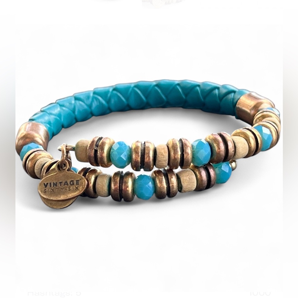 Turquoise Alex and Ani - Vintage Sixty Six Wrap Bracelet